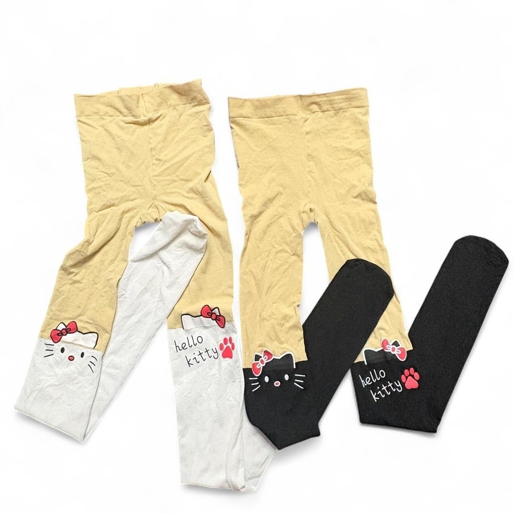 Hello Kitty Stockings Womens M 2 Pack Cosplay Kawaii Y2K Harajuku Tights Tonal